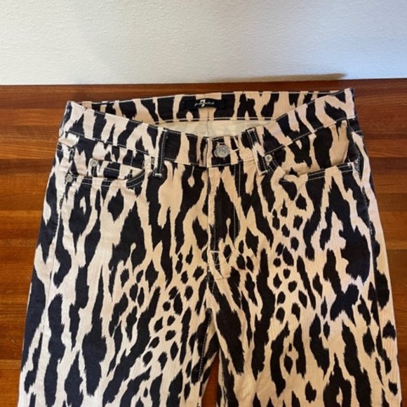 7 For All Mankind THE SKINNY Woman Jeans SZ 27 in IKAT LEOPARD PRINT - Picture 7 of 11